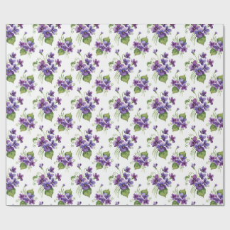 Watercolor Violet Flowers Bouquet  Geschenkpapier