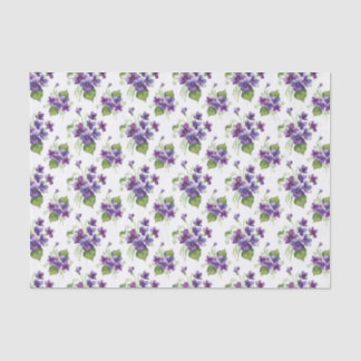 Watercolor Violet Flowers Bouquet  Seidenpapier