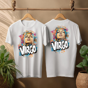 Watercolor Virgo Graffiti Airbrush Zodiac Frau T-Shirt