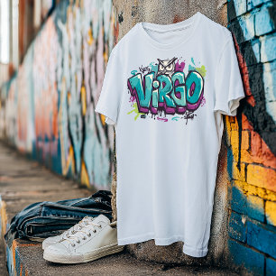 Watercolor Virgo Graffiti Airbrush Zodiac Frau T-Shirt