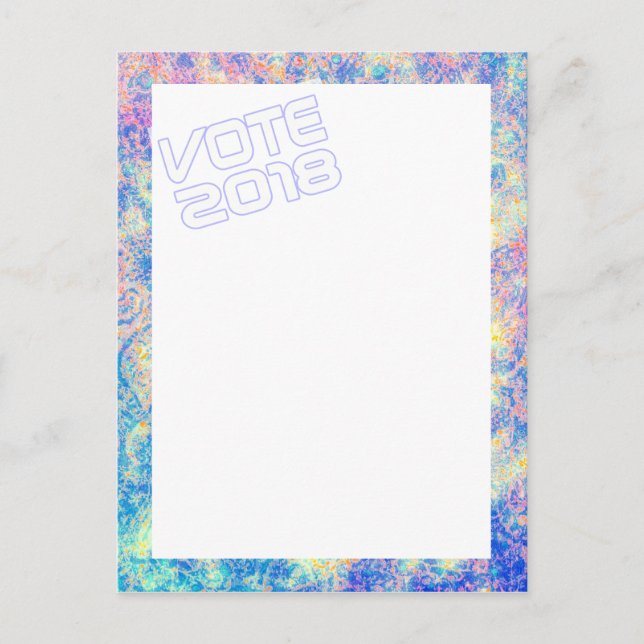 Watercolor VOTE 2018 Postkarte (Vorderseite)