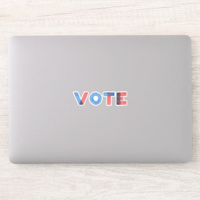 Watercolor VOTE Custom Cut Vinyl Decal Sticker (Computer)