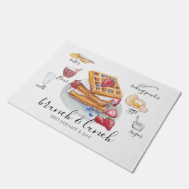 Watercolor Waffelregal Restaurant Business Fußmatte
