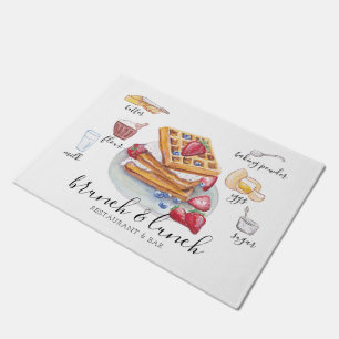 Watercolor Waffelregal Restaurant Business Fußmatte