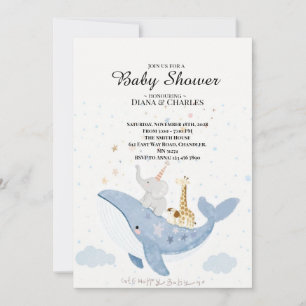 Watercolor-Wal-Einladung zur Babyparty Einladung