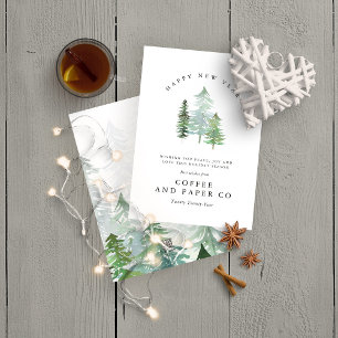 Watercolor Wald Corporate New Year Card Feiertagskarte