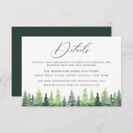 Watercolor Wald Forest Wedding Details Karte