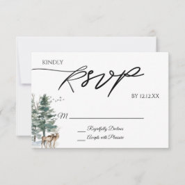 Watercolor-Wald RSVP Karte