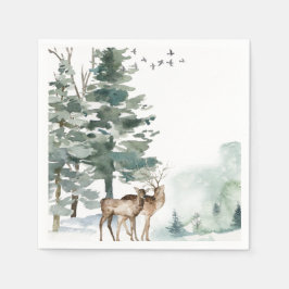 Watercolor-Wald Serviette