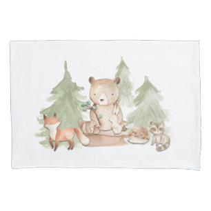 Watercolor-Waldwaldtier-Kinderzimmer-Schlafzimmer Kissenbezug