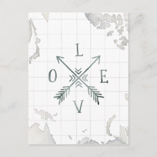 Watercolor Wanderlust Abenteuer III LIEBE Postkarte