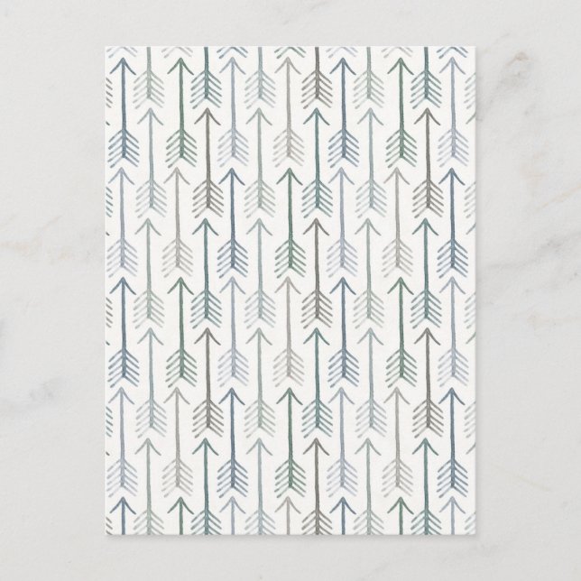Watercolor Wanderlust Arrow Muster Postkarte (Vorderseite)