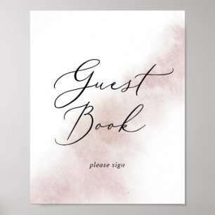 Watercolor-Waschung Rosa Gästebuch-Schild Poster