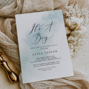 Watercolor Wash   Blau Es ist eine Baby-Dusche. Einladung