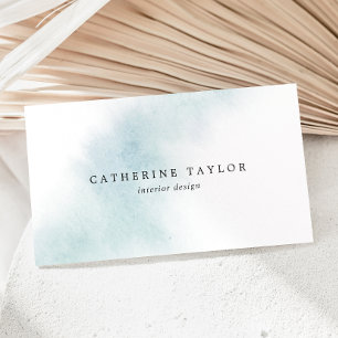 Watercolor Wash Blue Business Card Visitenkarte