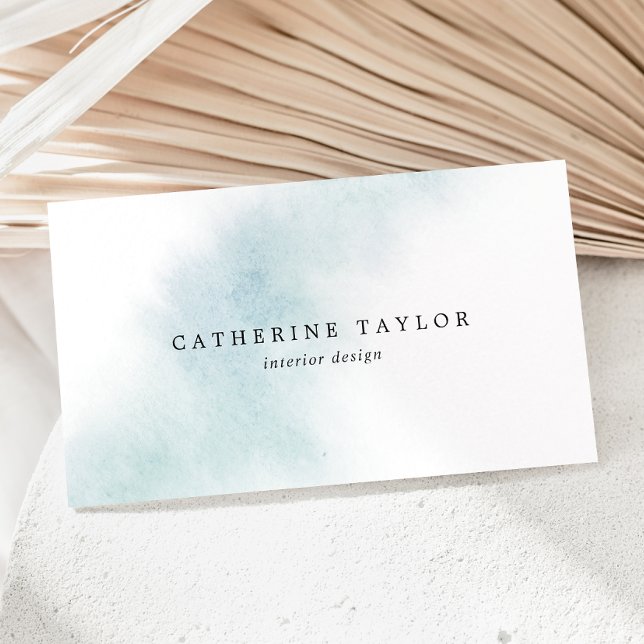 Watercolor Wash | Blue Business Card Visitenkarte (Von Creator hochgeladen)