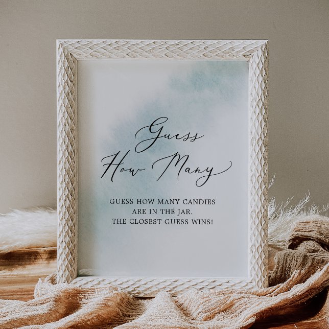 Watercolor Wash | Blue Guess Wie viele Candies Poster (Von Creator hochgeladen)