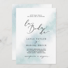 Watercolor Wash | Blue La Boda De Wedding Einladung