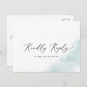 Watercolor Wash   Blue Menu UAWG Postcard Einladungspostkarte