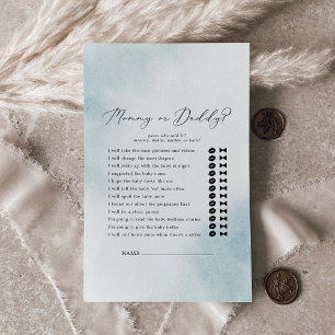 Watercolor Wash Blue Mommy or Daddy Game
