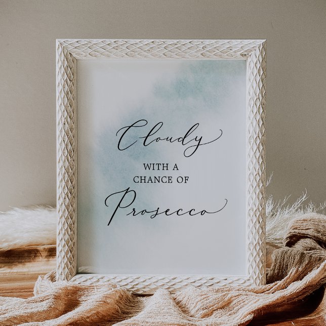 Watercolor Wash | Blue Prosecco-Zeichen Poster (Von Creator hochgeladen)