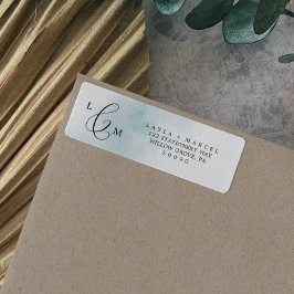 Watercolor Wash | Blue Return Address Label