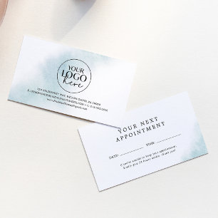 Watercolor Wash Blue Small Business Erinnerung Terminkarte