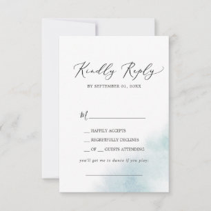 Watercolor Wash Blue Song Request RSVP Card Karte