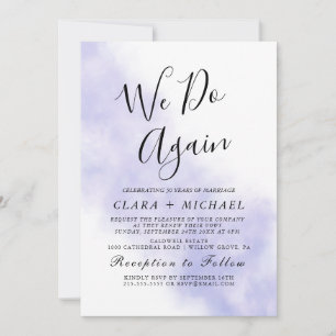 Watercolor Wash   Blue "We Do Again" - Verlängerun Einladung
