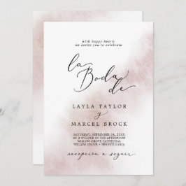 Watercolor Wash | Blush La Boda De Wedding Einladung