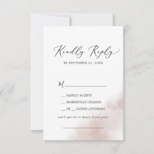 Watercolor Wash   Blush Song Request RSVP Card