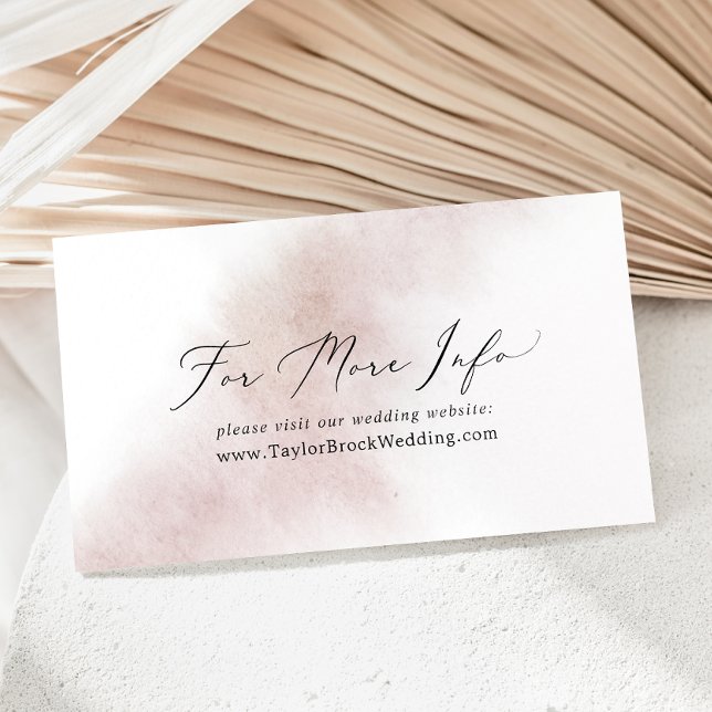 Watercolor Wash | Blush Wedding Website Begleitkarte (Von Creator hochgeladen)