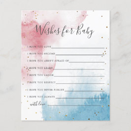 Watercolor Wash Gender Revewards for Baby Card