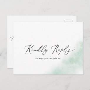 Watercolor Wash Green Menu UAWG Postcard Einladungspostkarte