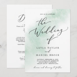 Watercolor Wash | Grün in einer Hochzeit Einladung