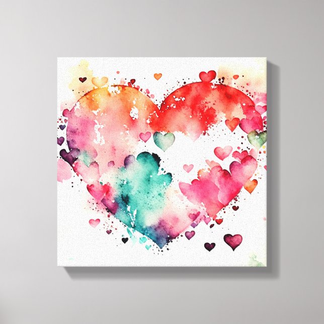 Watercolor Wash Heart # 5 Leinwanddruck (Vorderseite)