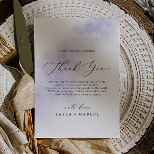 Watercolor Wash   Lila Dankeschön Empfang Card Postkarte