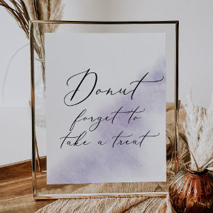 Watercolor Wash Lila Donut Favor Wedding Poster