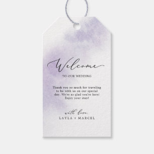 Watercolor Wash Lila Empfang von Hochzeiten Geschenkanhänger