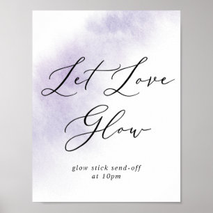 Watercolor Wash Lila Gelassen Liebe-Leuchtzeiche Poster