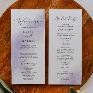 Watercolor Wash   Lila Hochzeit von Brautpartys Programm