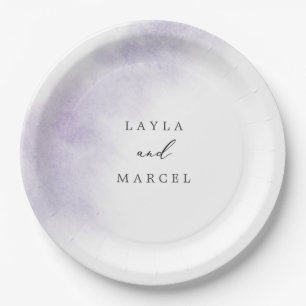Watercolor Wash Lila Hochzeitstorte Pappteller