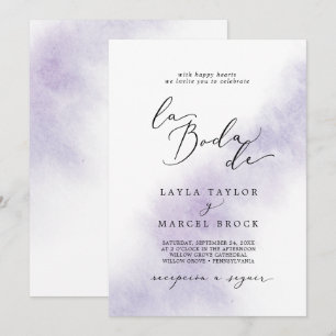 Watercolor Wash Lila La Boda De Wedding Einladung