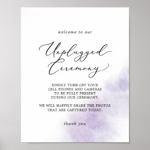 Watercolor Wash   Lila, nicht eingestecktes Zeremo Poster