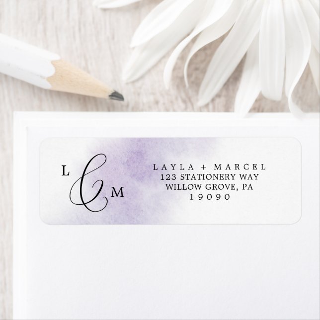 Watercolor Wash | Lila Rücksendeadresse (Insitu)