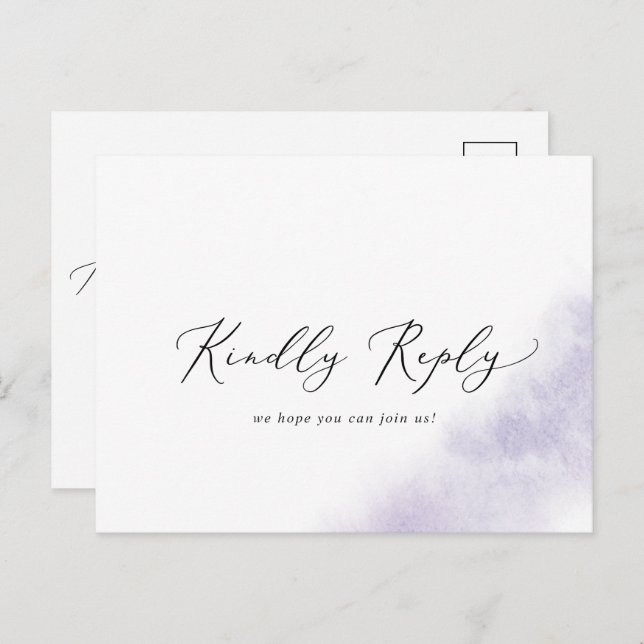 Watercolor Wash | Lila Song UAWG Postcard Einladungspostkarte (Vorne/Hinten)