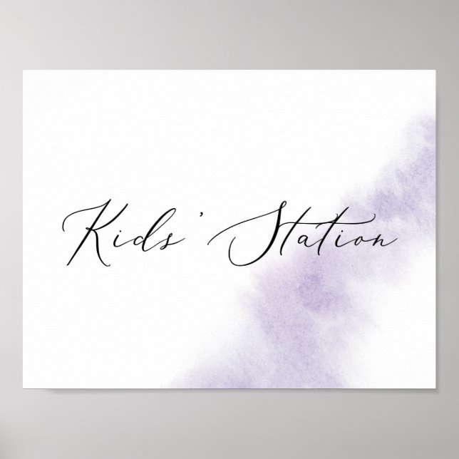 Watercolor Wash | Lila waagerechte Kinderstation Poster (Vorne)