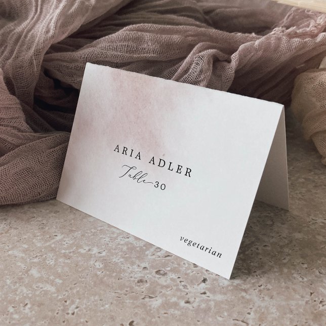 Watercolor Wash | Platzkarten der Option "Blush Me Tischnummer (Von Creator hochgeladen)