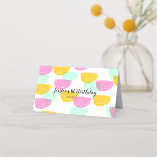 Watercolor-Wassermelonen-Stempel Bunte Zelt  Platzkarte