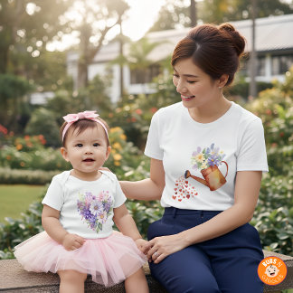 Watercolor Watering Can Floral Matching Outfit Mom Sweatshirt